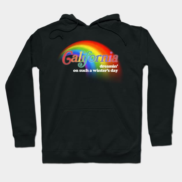 California Dreamin - Retro Style Aesthetic Rainbow Design Hoodie by DankFutura
